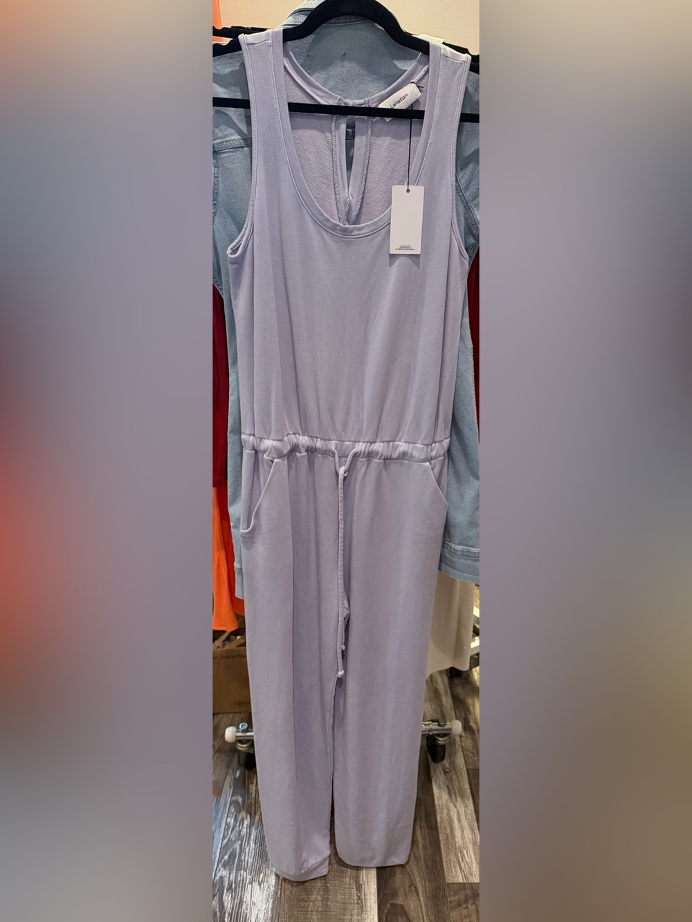 Lilac Sleeveless Drawstring Jumpsuit